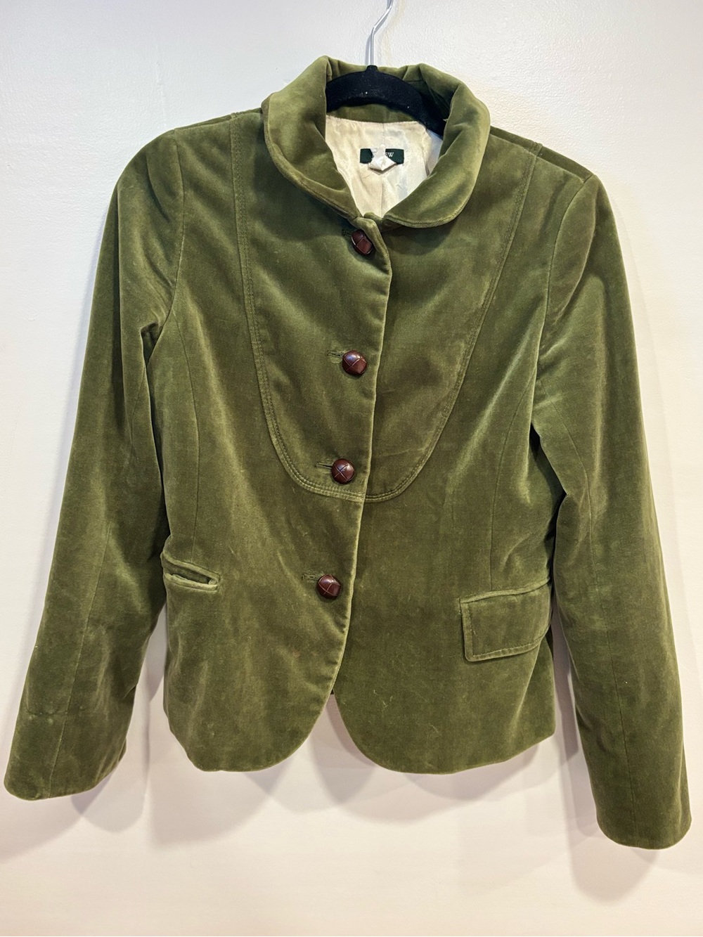 J. Crew Bella Green Velvet Blazer Jacket Vintage Women's 8 - Picture 2 of 14